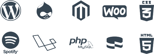 We deliver many technologies in worldwide like wordpress, drupal, woo-commerce, magento, Shopify, php framework, HTML5 and CSS